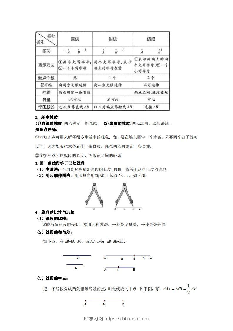 图片[2]-青岛版七年级上册数学知识点汇总-BT学习网