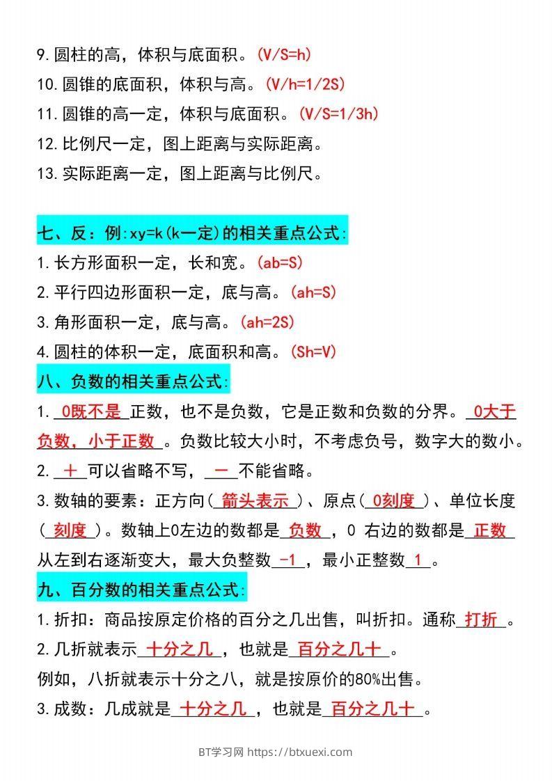 图片[3]-六年级下册数学必背重点公式汇总-BT学习网