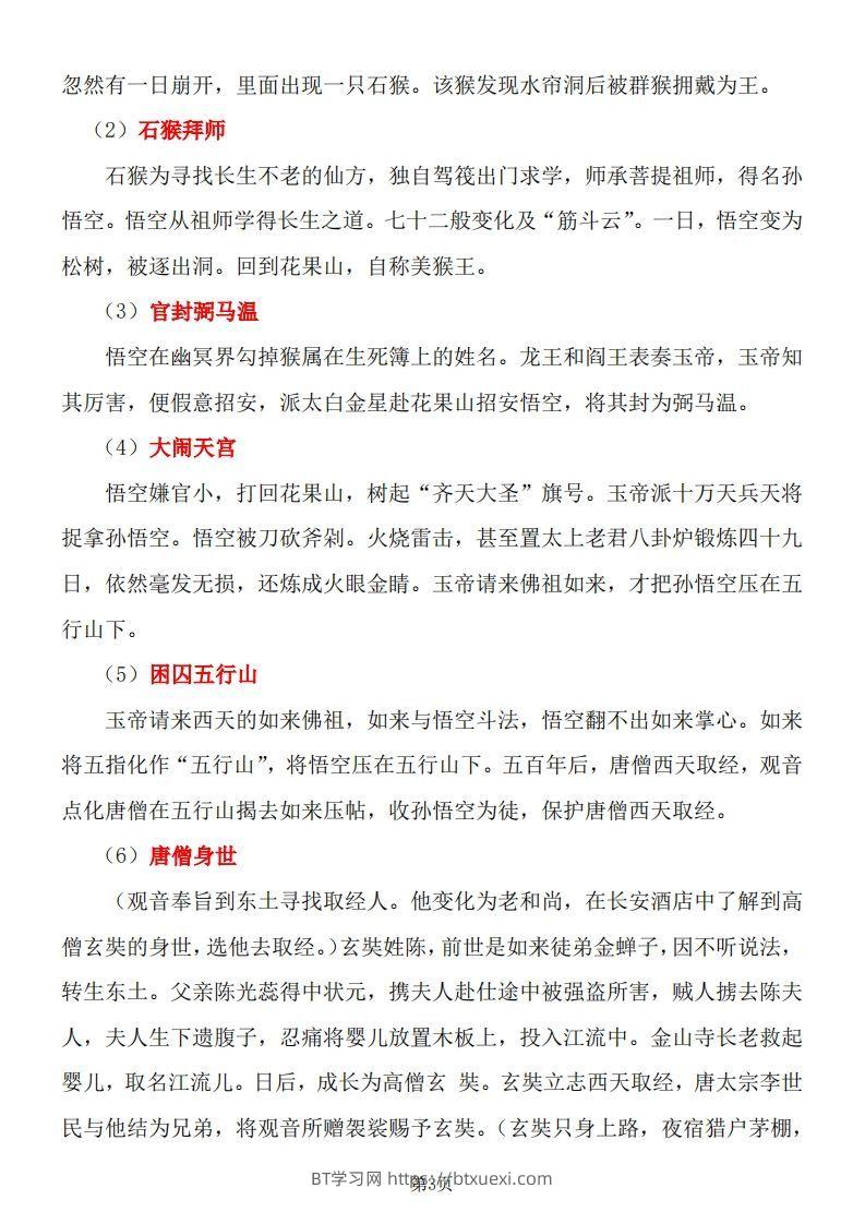 图片[3]-四大名著知识点汇总之《西游记》-BT学习网