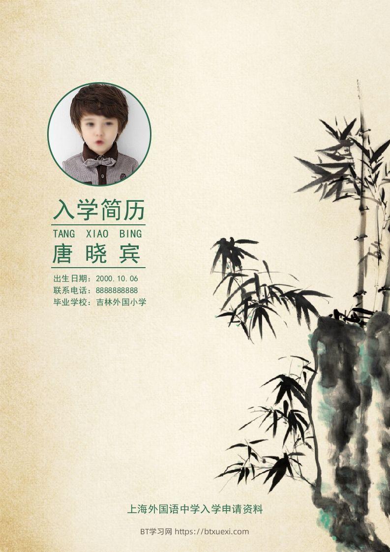 多页-小升初简历05-BT学习网