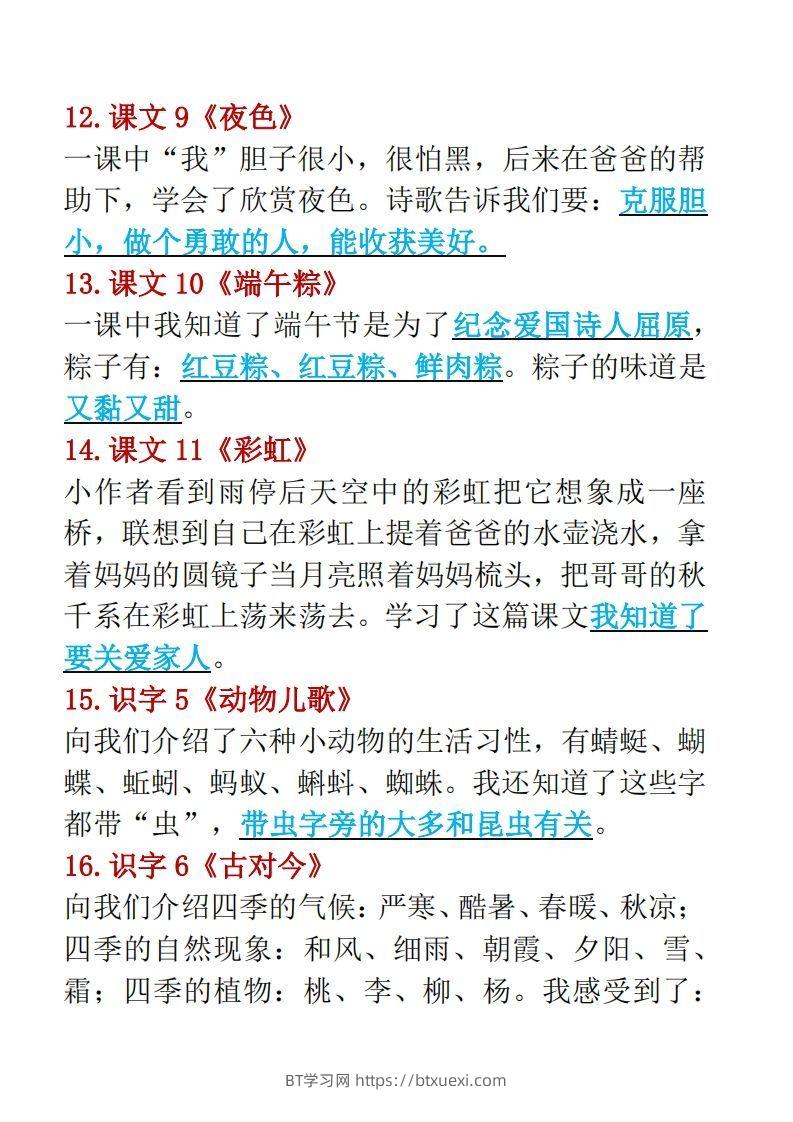 图片[3]-一年级下册语文重点考点汇总（复习必备）-BT学习网