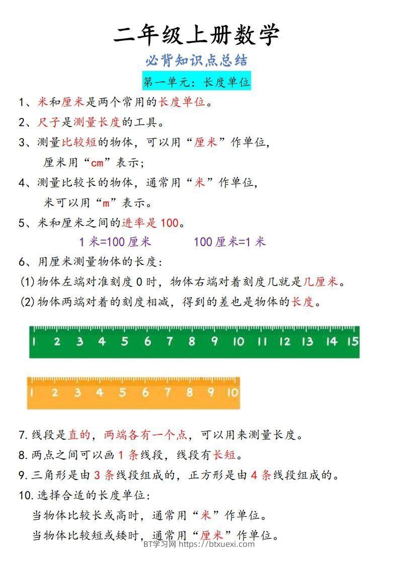 图片[3]-【二上】数学必背汇总-BT学习网