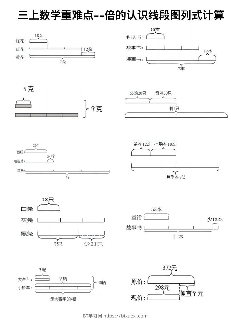 三上《数学倍的认识线段图列式计算》-BT学习网