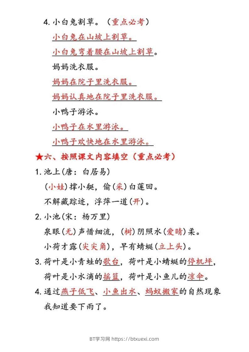 图片[3]-一下语文第六单元考点汇总-BT学习网