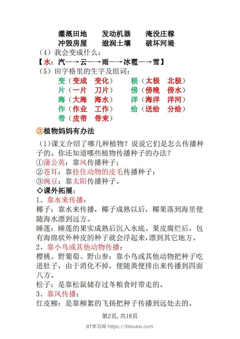图片[2]-二年级上册语文全册每课重点知识点-BT学习网