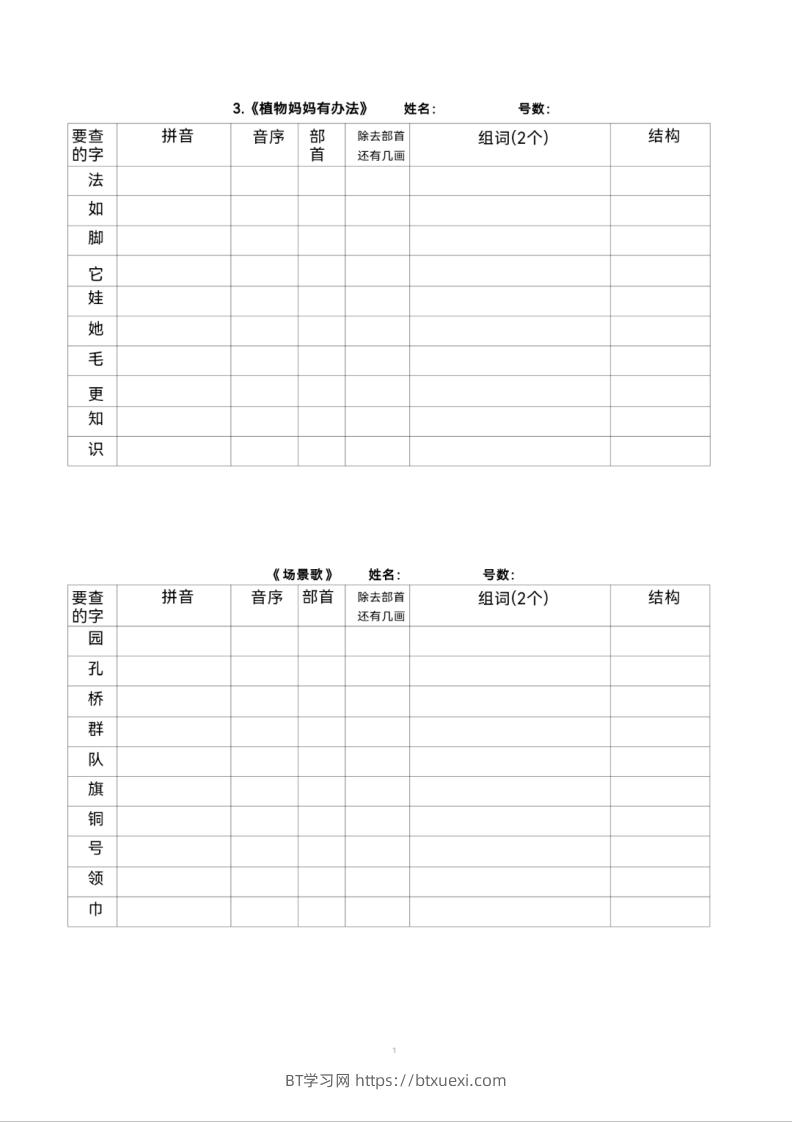 图片[2]-二年级上册语文查字典专项练习-BT学习网