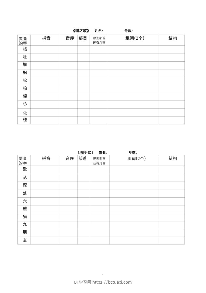 图片[3]-二年级上册语文查字典专项练习-BT学习网