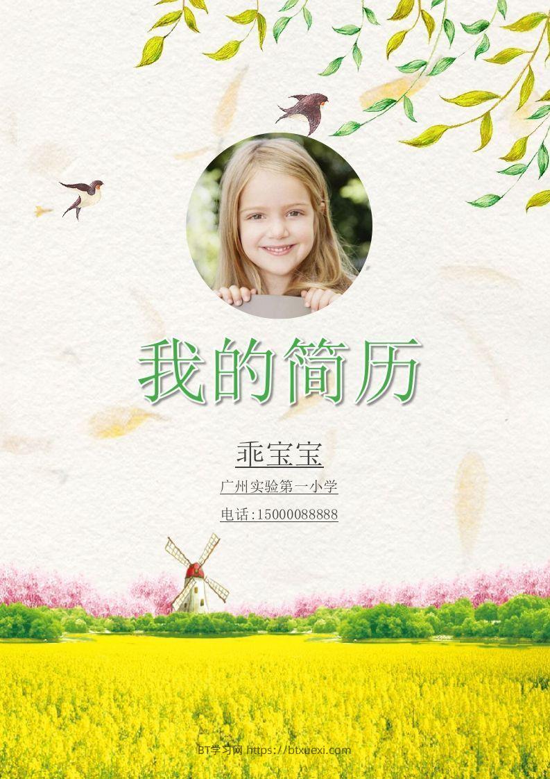 多页-小升初简历95-BT学习网