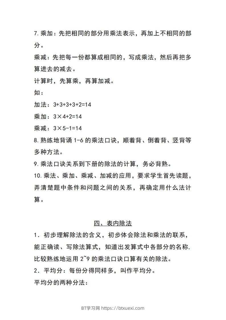 图片[3]-二上苏教数学知识点重点汇总-BT学习网