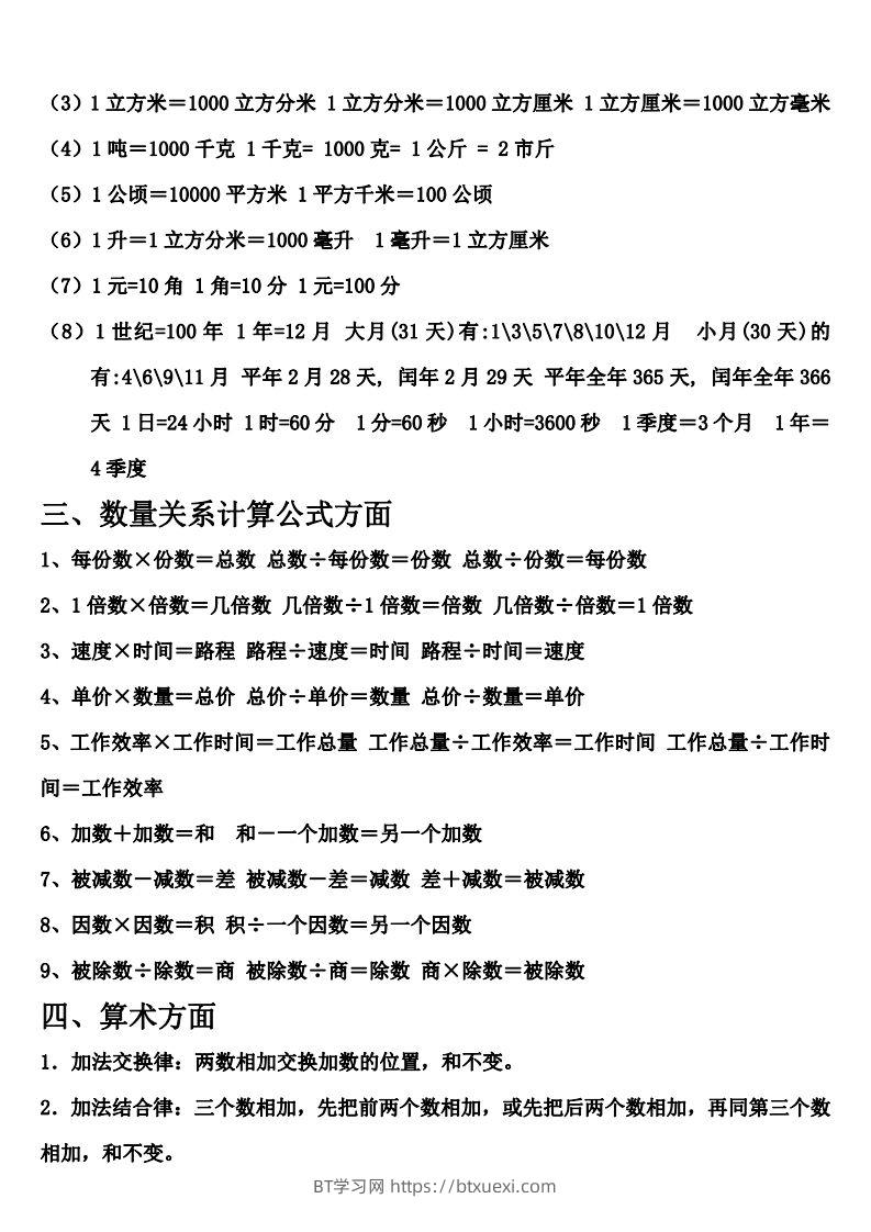 图片[2]-六下北师大数学期末总复习公式大全-BT学习网