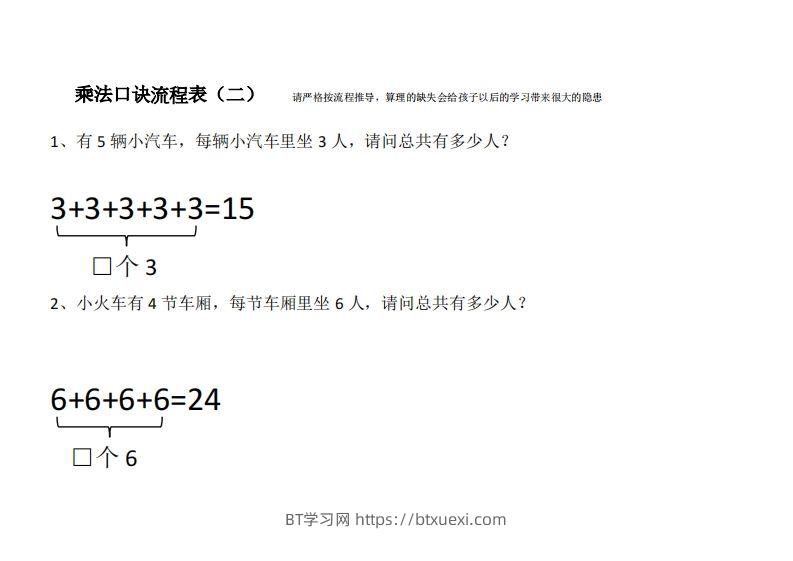 图片[2]-二上数学乘法口诀流程表-BT学习网