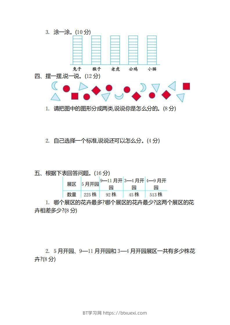 图片[2]-二（下）青岛版数学第九单元检测卷.2（54制）-BT学习网