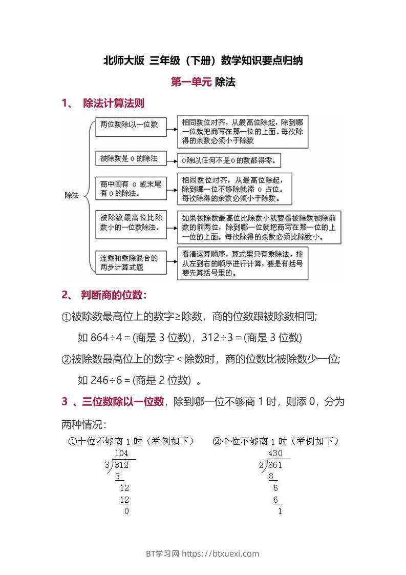 三下北师大数学汇总重点-1-BT学习网