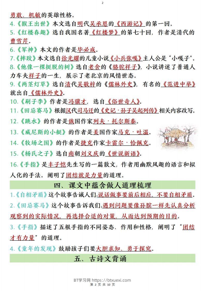 图片[2]-五年级下册语文寒假预习全册必背知识点(1)-BT学习网