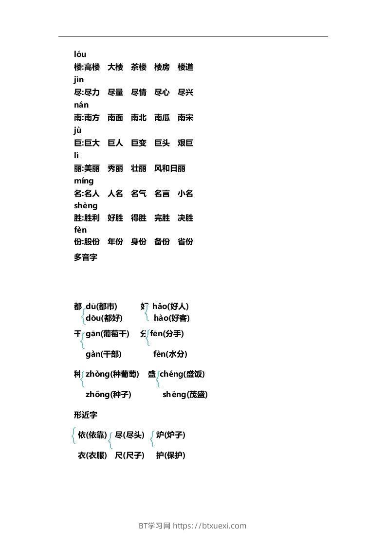 图片[2]-二上语文第四单元知识重点-BT学习网