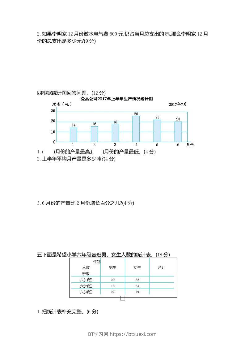 图片[2]-五下（54制）青岛版数学第七单元检测-2-BT学习网