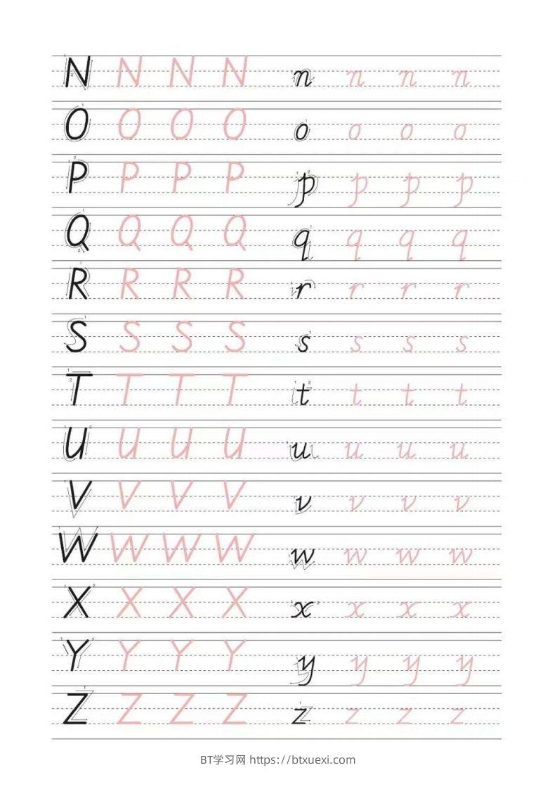 图片[2]-书写体26个字母-BT学习网