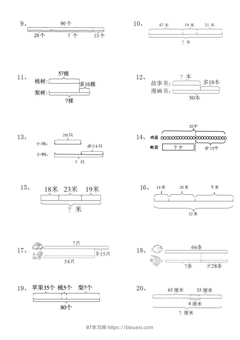 图片[2]-二上数学典型线段图列式计算-BT学习网
