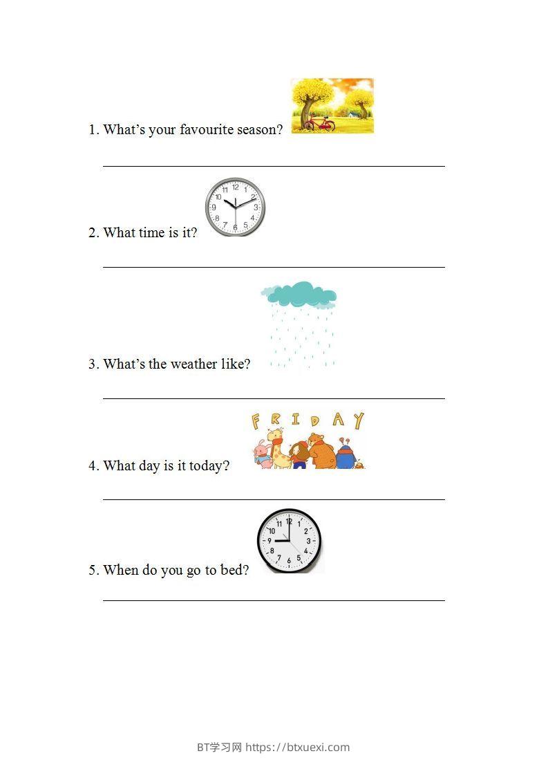 图片[3]-二年级英语下册期末测试(5)（人教版）-BT学习网