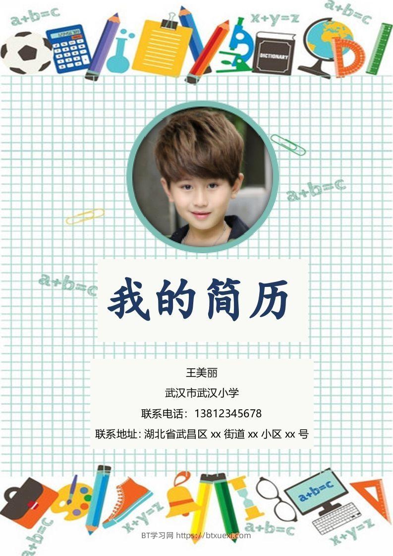 多页-小升初简历18-BT学习网