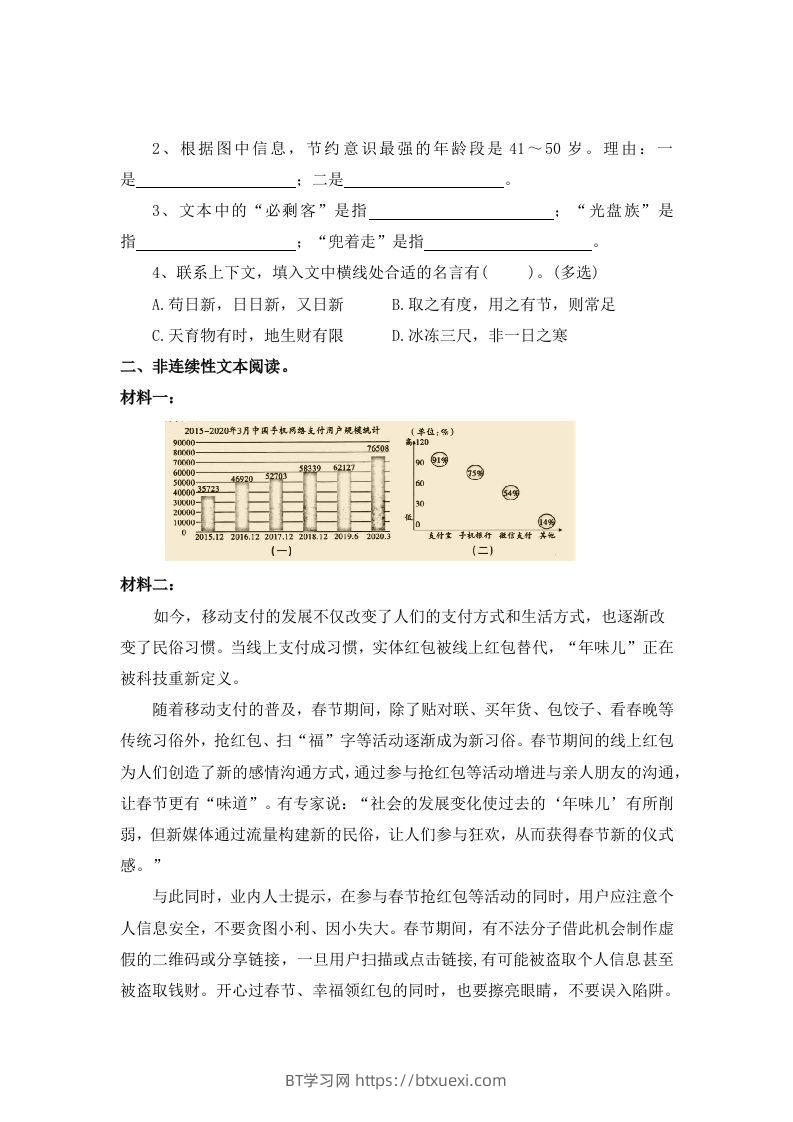 图片[2]-【期末专项知识点专题：非连续性文本阅读】六上语文-BT学习网