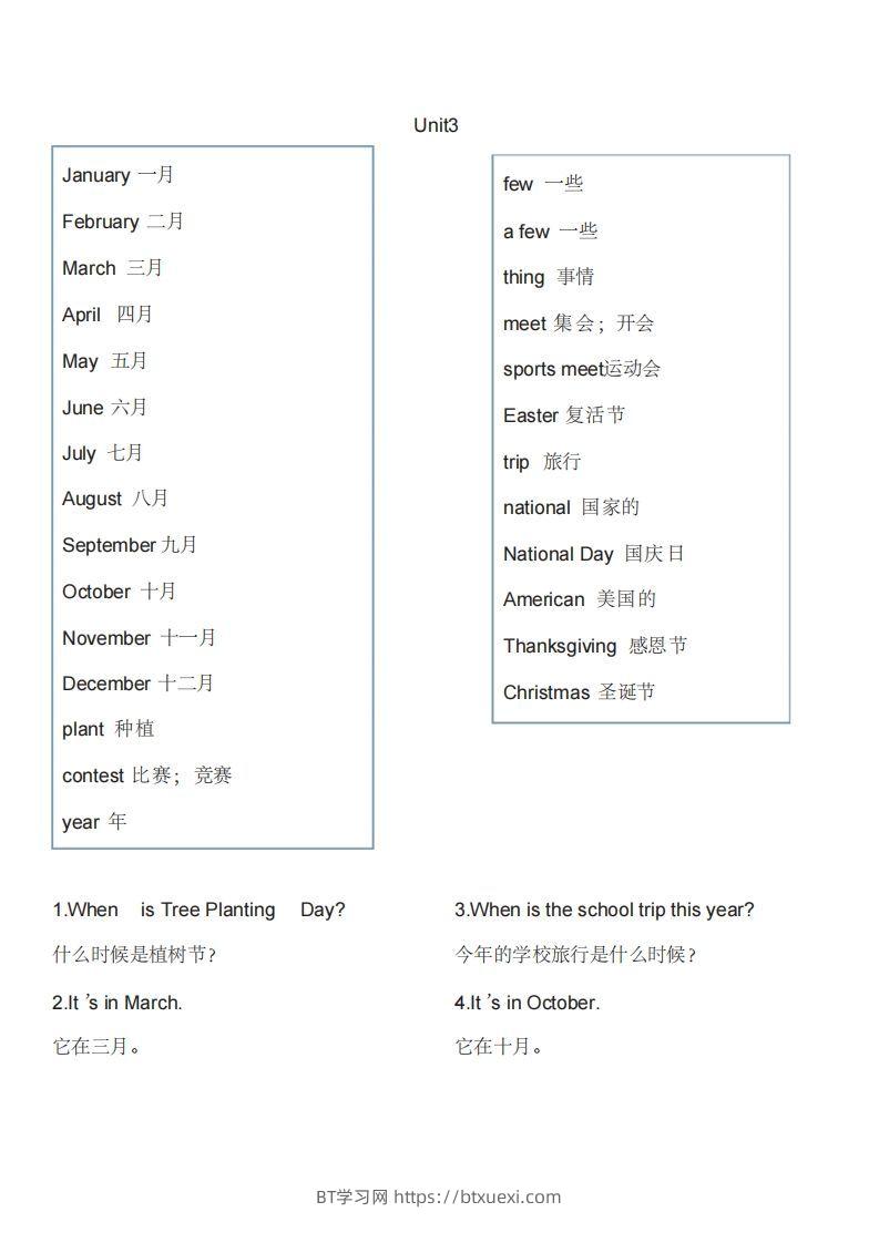 图片[3]-五年级英语下册单词表1（人教PEP版）-BT学习网