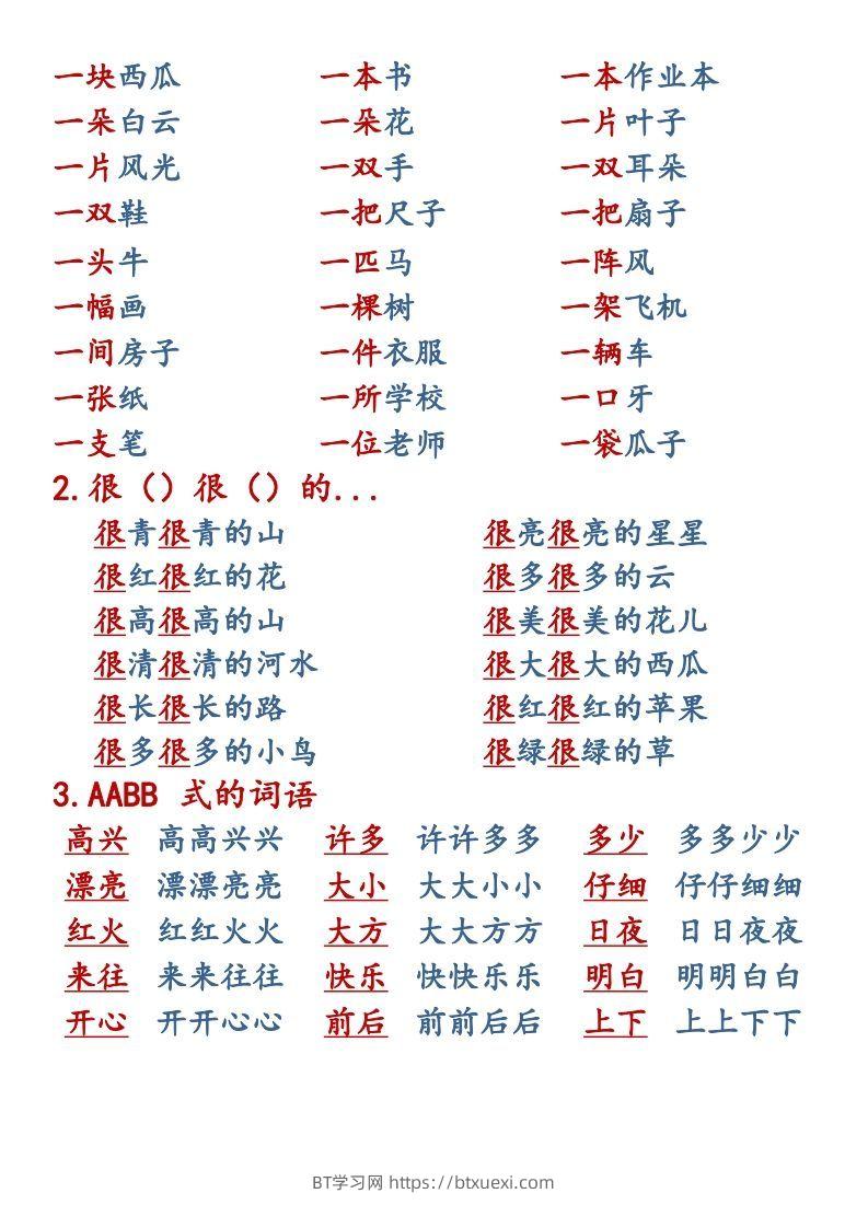 图片[3]-【语文知识点重点汇总】一上-BT学习网