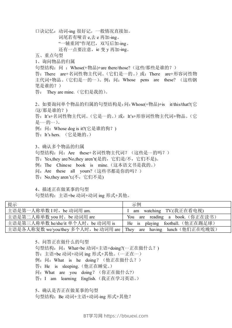 图片[2]-五年级英语下册Unit5单元知识梳理（人教PEP版）-BT学习网
