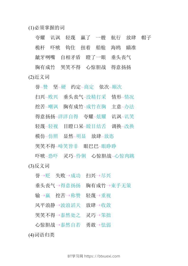 图片[2]-五年级语文下册第六单元知识小结（部编版）-BT学习网