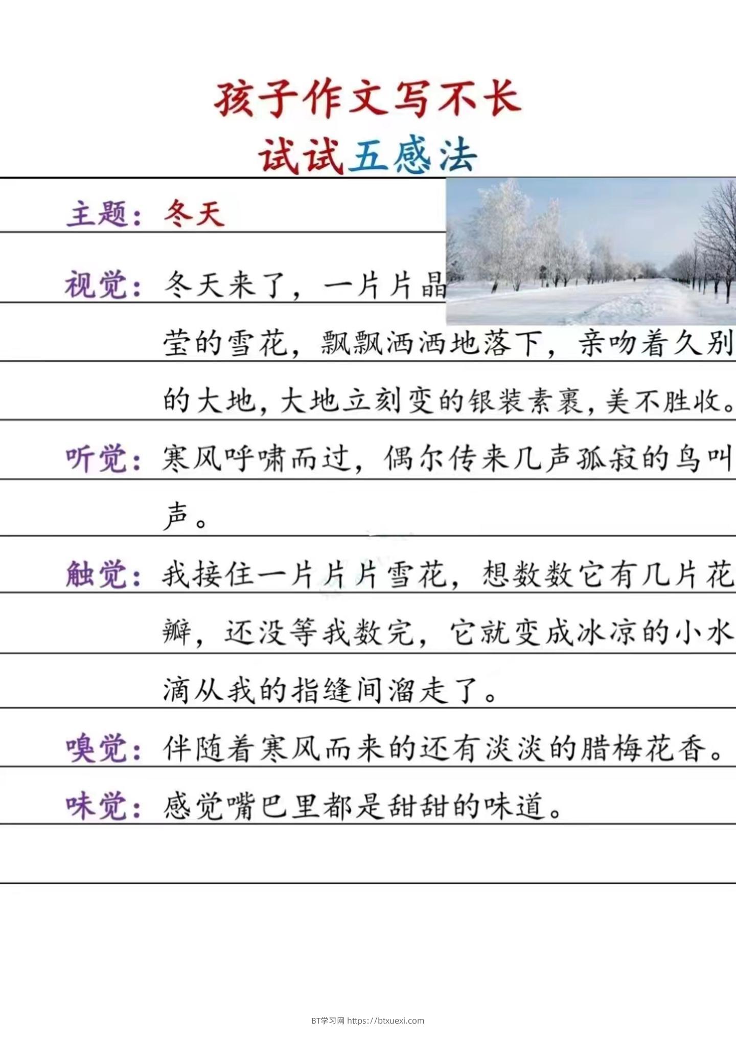 三上语文-扩句法和五感法-BT学习网