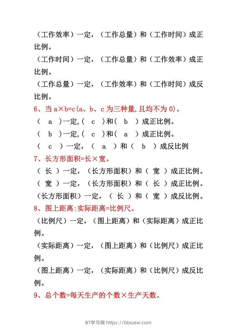 图片[2]-六年级下册正反比例公式归纳总结-BT学习网