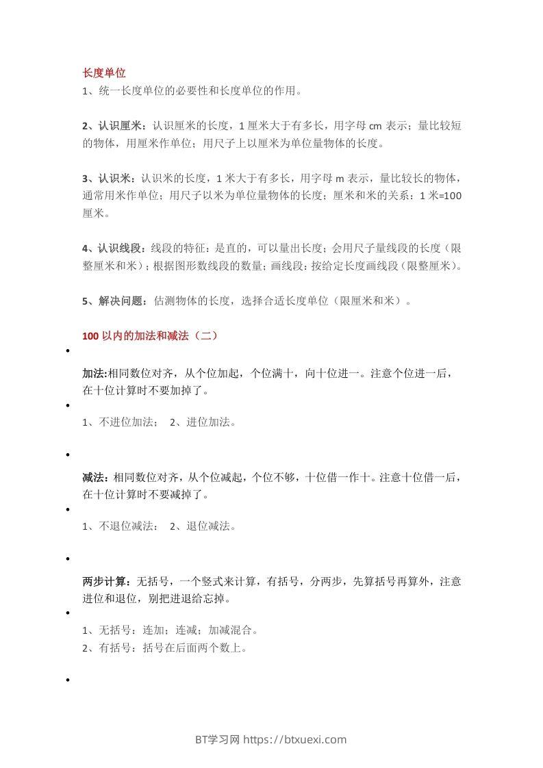 【数学重点知识点汇总预习】二上沪教版-BT学习网