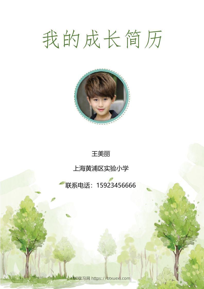 多页-小升初简历20-BT学习网