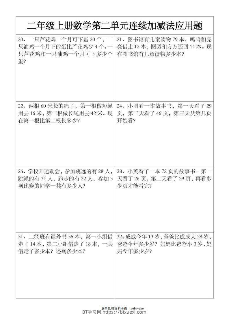 图片[3]-二上数学【第二单元】连续加减法应用题-BT学习网