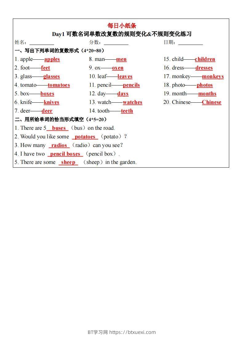 图片[2]-合并版小学语法每日小纸条-BT学习网