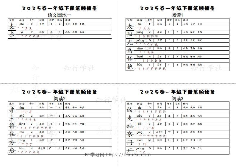 图片[2]-25一下语文生字【笔顺】便条-BT学习网