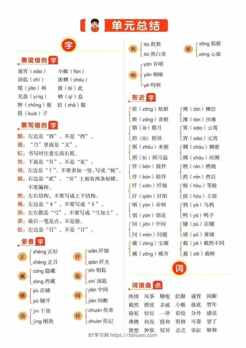 ❤六年级下册语文单元总结-BT学习网