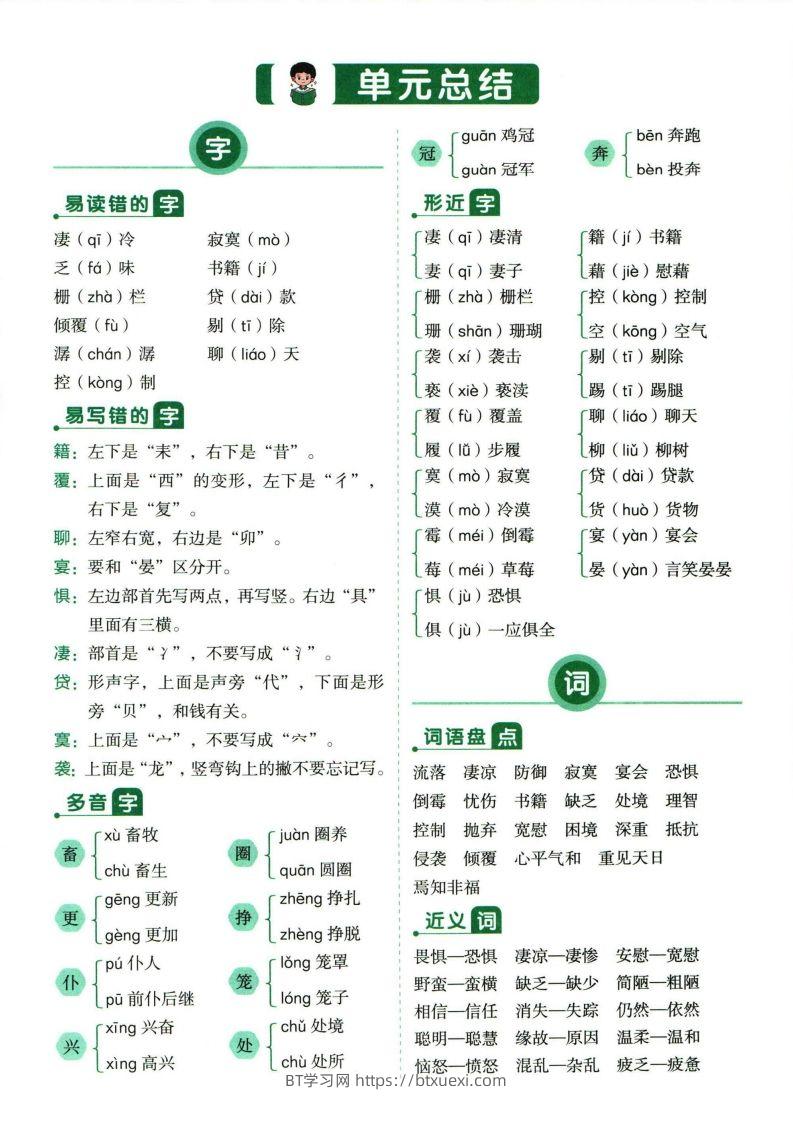 图片[3]-❤六年级下册语文单元总结-BT学习网